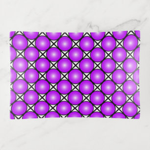 Magenta Pink Dots Black White Lattice Pattern Trinket Tray