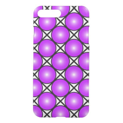 Magenta Pink Dots Black White Lattice Pattern iPhone 8 Plus7 Plus Case