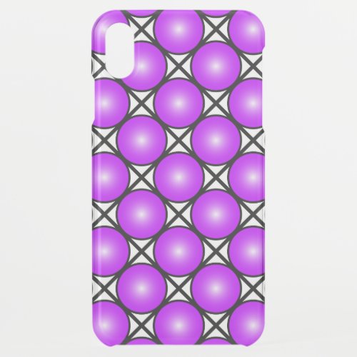 Magenta Pink Dots Black White Lattice Pattern iPhone XS Max Case