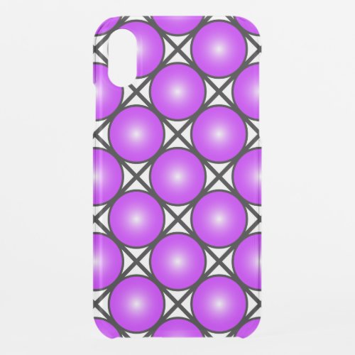 Magenta Pink Dots Black White Lattice Pattern iPhone XR Case