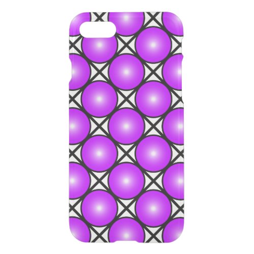 Magenta Pink Dots Black White Lattice Pattern iPhone SE87 Case