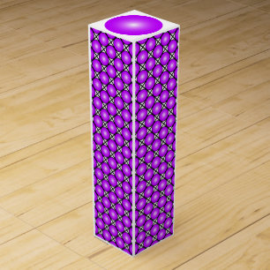 Magenta Pink Dots Black White Lattice Pattern Wine Box