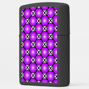 Magenta Pink Dots Black White Lattice Pattern Zippo Lighter