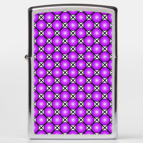 Magenta Pink Dots Black White Lattice Pattern Zippo Lighter