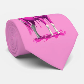 Magenta Pink Dripping Wet Paint Horse Neck Tie