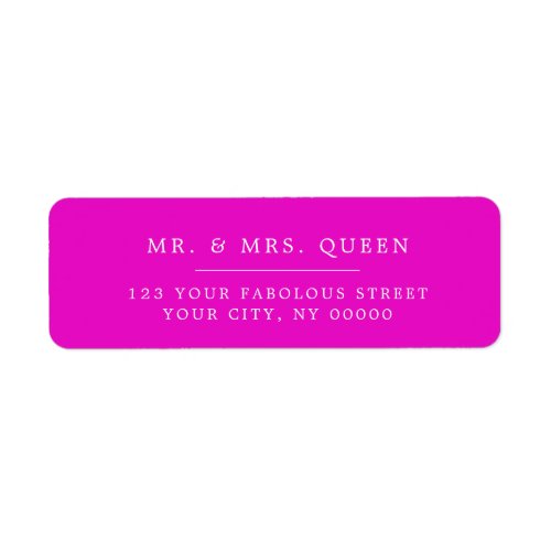 Magenta Pink Elegant Classic Simple Return Address Label