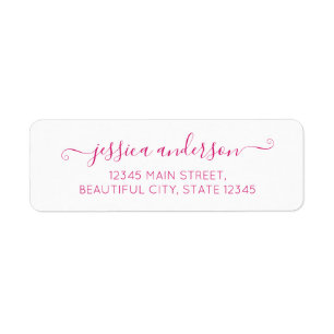 Magenta Pink Elegant Modern Calligraphy Script Label