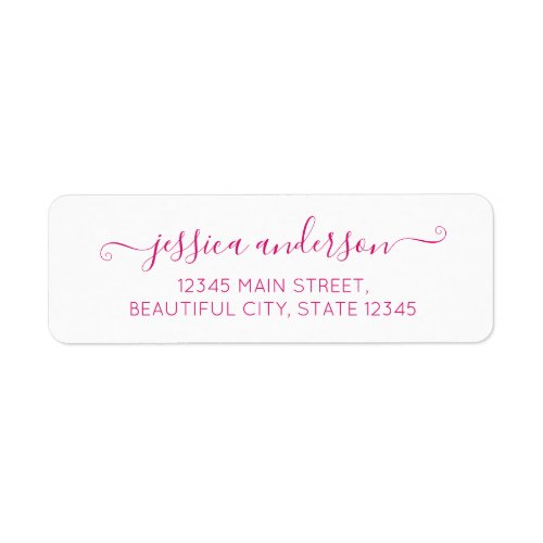 Magenta Pink Elegant Modern Calligraphy Script Label