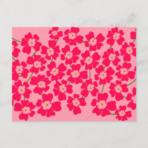 Magenta Pink Fantasy Flower Power Postcard