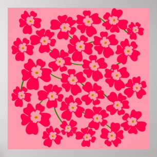 Magenta Pink Fantasy Flower Power Poster