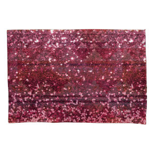 Magenta Pink Faux Glitter All Over Print Pillow Case