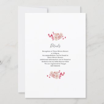 Magenta Pink Floral wedding Invitation | Zazzle