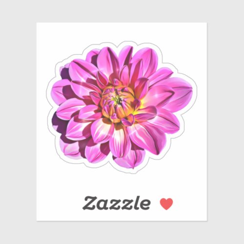 Magenta Pink Giant Dahlia Flower Sticker