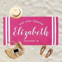 Magenta Pink Girls Weekend Personalized Name