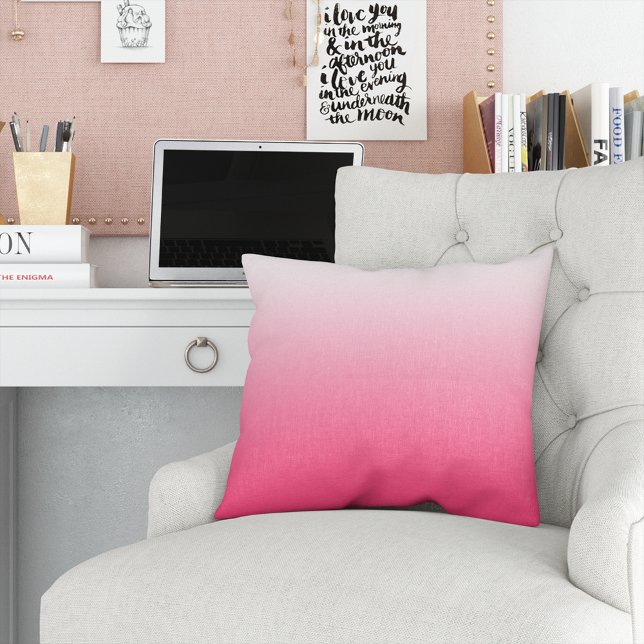 Magenta Pink Gradient Ombre Throw Pillow (Creator Uploaded)