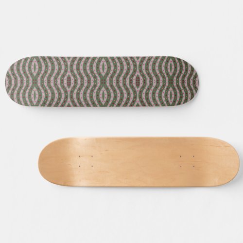 Magenta Pink Green Springtime Polka Dot Pattern Skateboard