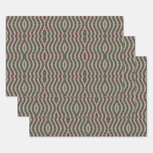 Magenta Pink Green Springtime Polka Dot Pattern Wrapping Paper Sheets