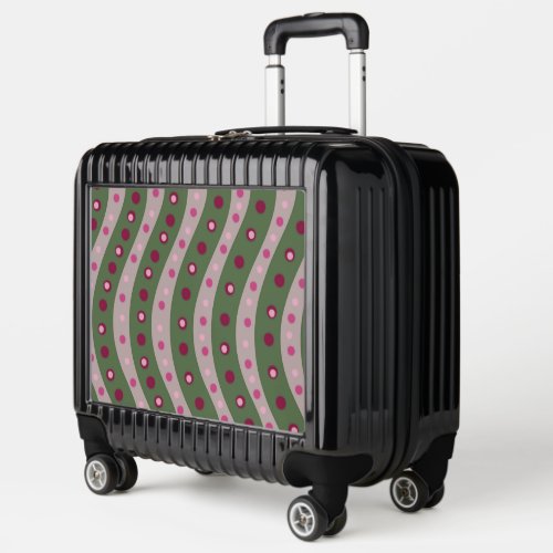 Magenta Pink Green Springtime Polka Dot Patterned  Luggage