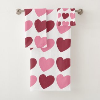 Magenta Pink Love Hearts Pattern