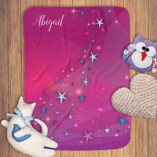 Magenta Pink Magical Galaxy Stars Dreamy Baby Blanket