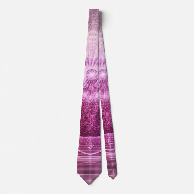 Magenta Pink Meditation Concept Abstract Art Neck Tie (Front)