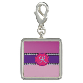 Magenta Pink Monogram Charm