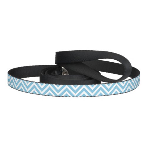 Magenta Pink Monogram with Light Blue Chevron Pet Leash