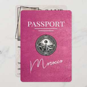 Magenta Pink Morocco Passport Save The Date