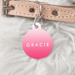Magenta Pink Ombre Gradient Pet Tag<br><div class="desc">Your furry friend will be super stylish with this hot pink pet tag. Features a gradient ombre background and your pet's name in modern white text. Customize the back with your contact details. Available in two additional colors -- check our shop!</div>