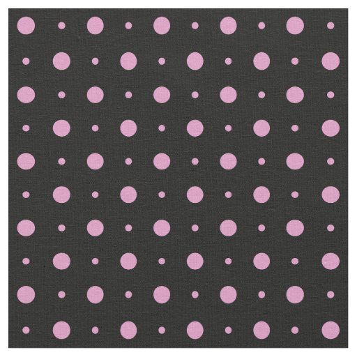 magenta pink on black polka dot fabric