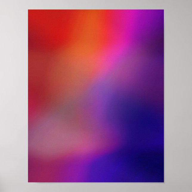 Magenta Pink Orange Purple & Red Glow Abstract Poster (Front)