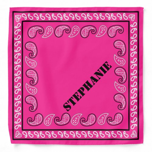 Magenta Pink Personalized Classic Paisley Bandana