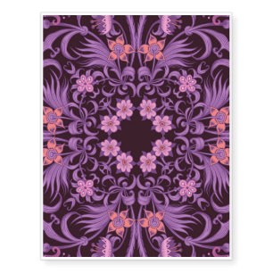 Magenta pink purple artistic mandala temporary tattoos