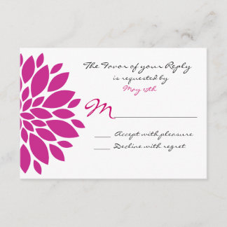 Magenta Pink Purple Flower Wedding RSVP Reply Card