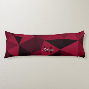 Magenta pink red black geometry pattern Monogram Body Pillow