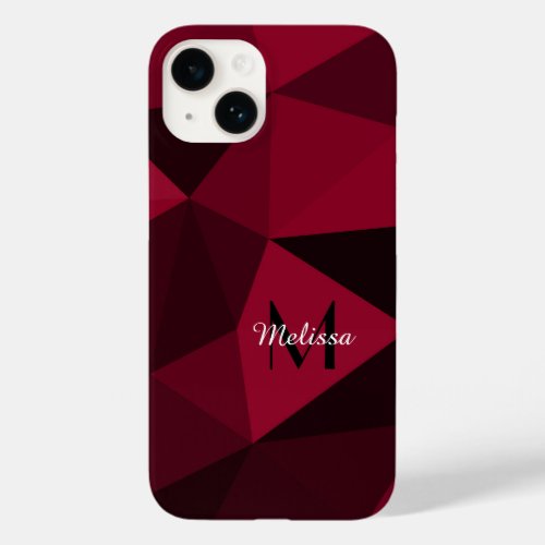 Magenta pink red black geometry pattern Monogram Case_Mate iPhone 14 Case