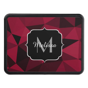 Magenta pink red black geometry pattern Monogram Hitch Cover