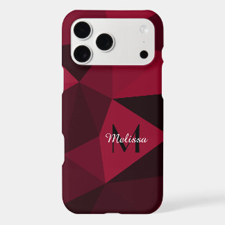 Magenta pink red black geometry pattern Monogram iPhone 17 Pro Max Case