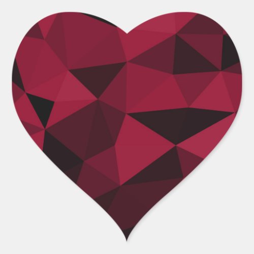 Magenta pink red dark black geometric mesh pattern heart sticker