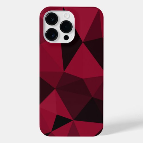 Magenta pink red dark black geometric mesh pattern iPhone 14 pro max case