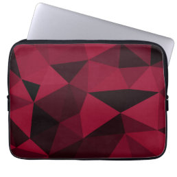 Magenta pink red dark black geometric mesh pattern laptop sleeve