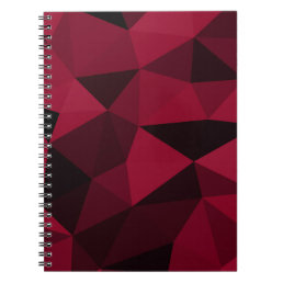 Magenta pink red dark black geometric mesh pattern notebook