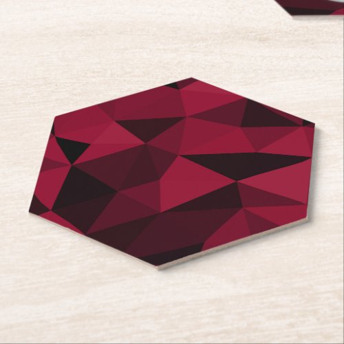 Magenta pink red dark black geometric mesh pattern paper coaster