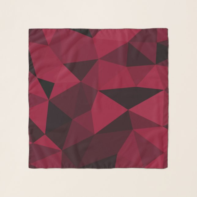 Magenta pink red dark black geometric mesh pattern scarf (Front)