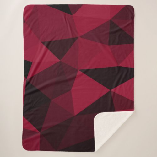 Magenta pink red dark black geometric mesh pattern sherpa blanket