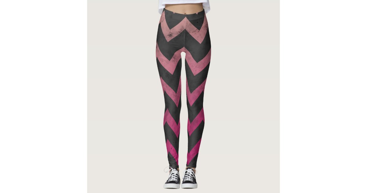 Purple Zigzag, Purple Chevron, Geometric Pattern Leggings, Zazzle