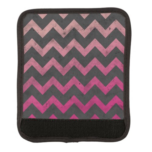 Magenta pink red ombre dark gray chevron pattern luggage handle wrap