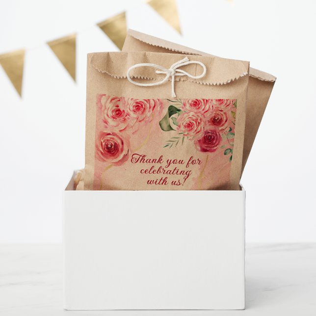 Magenta pink rose Kraft brown favor bags (Creator Uploaded)