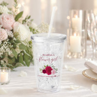 Magenta Pink Roses Elegant Flower Girl Wedding