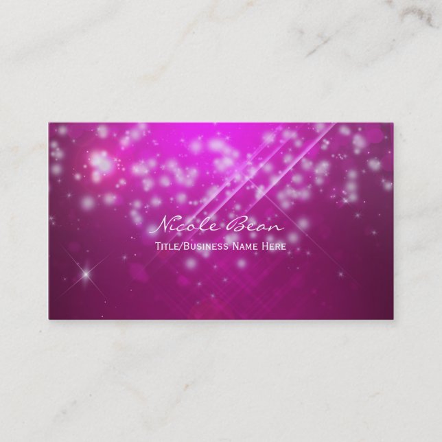 Magenta Pink Sparkle Glamour Business Card (Front)